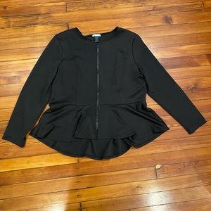 NWOT ABN Black Peplum Sweater Size XXL